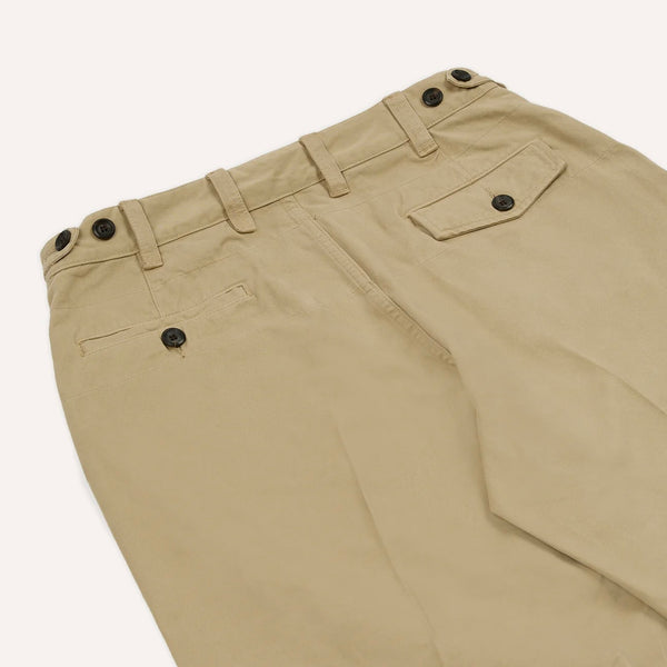 Drake's Sand Heavy Cotton Flat Front Chino