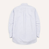 Drake's Light Blue Ticking Stripe Cotton Oxford Cloth Button-Down Shirt