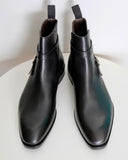Carmina Shoemaker Jodhpur Boots in Black Utah Hatchgrain