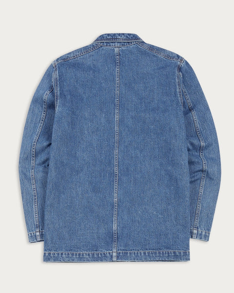 Drake's Bleach Wash Selvedge Denim Five-Pocket Chore Jacket