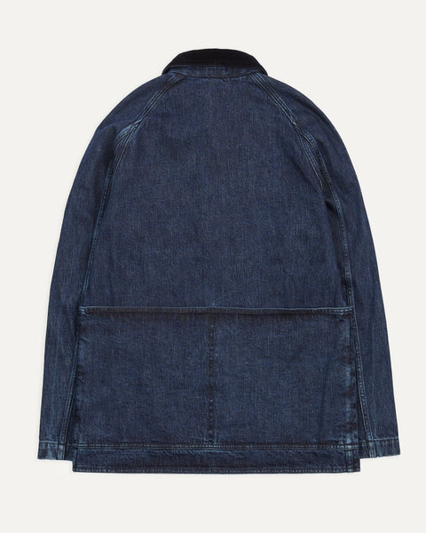 Drake's Indigo Wash Denim Field Jacket
