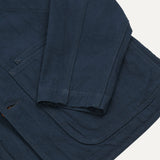 Drake's Navy Cotton-Linen Raglan Work Coat