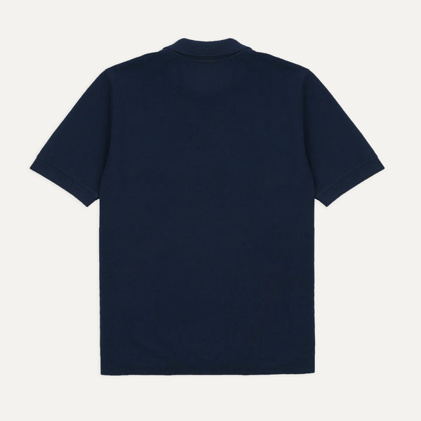 Drake's Dark Navy Piqué Cotton Polo Shirt