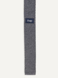 Drake's Grey Knitted Cashmere Tie