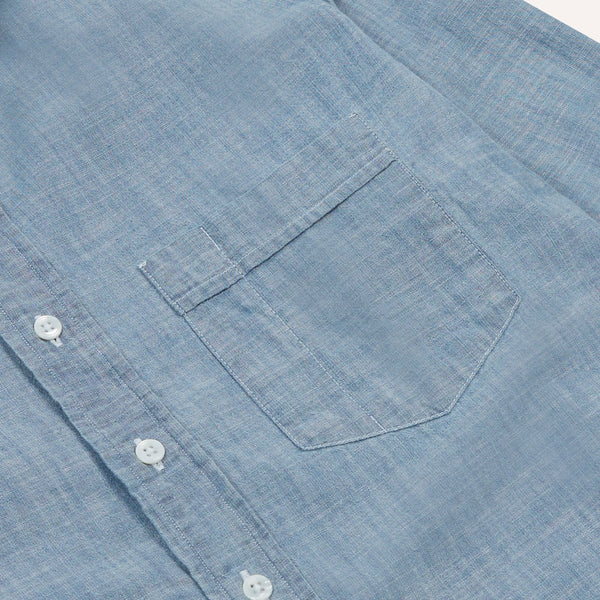 Drake's Light Blue Cotton Chambray Button-Down Shirt