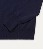 Drake's Navy Merino Crew Neck Jumper