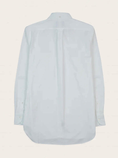 Drake's White Pinpoint Oxford Cotton Cloth Button-Down Shirt