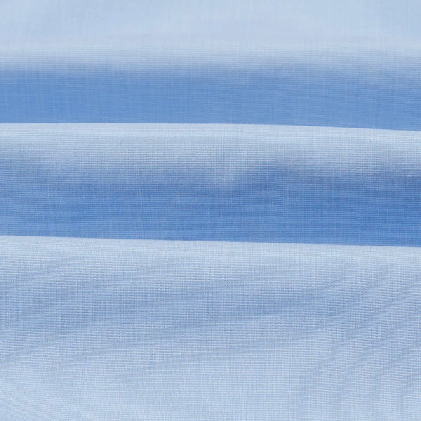 Drake's Sky Blue Cotton Spread Collar End-on-End Poplin Shirt