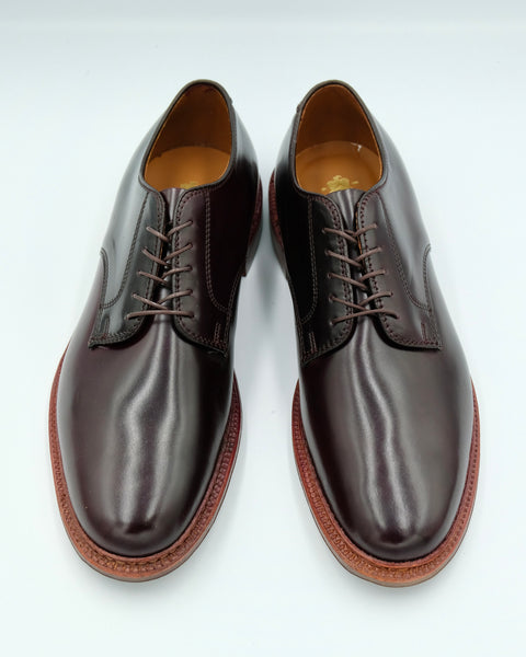 Alden Unlined Plain Toe Derby 'Dover' in Color 8 Shell Cordovan