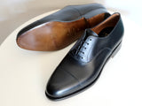 Carmina Shoemaker Captoe Oxford in Black Calf (Forest Last)