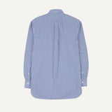 Drake's Blue and White Stripe Button-Down Collar Fob Pocket Shirt