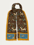 Drake's Brown Unicorn Print Wool-Silk Scarf