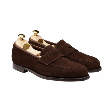 Crockett & Jones Harvard 2 Unlined Loafer in Dark Brown Suede