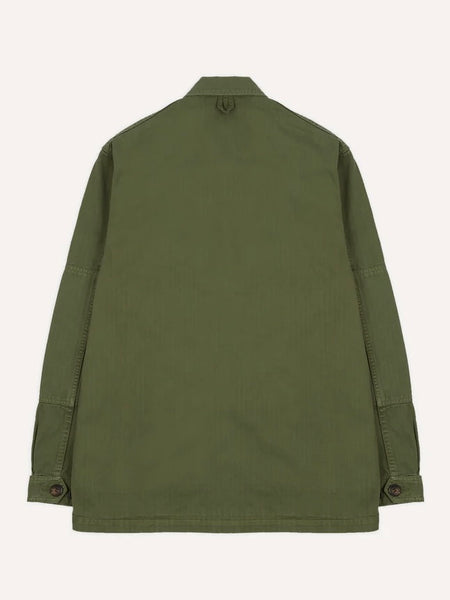 Drake's Olive Herringbone Cotton Jungle Jacket