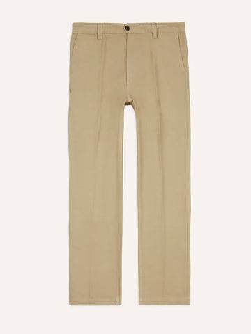 Drake's Sand Textured Cotton Flat Front Chino