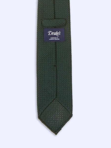 Drake's Green Hand Rolled Large Knot Grenadine Tie