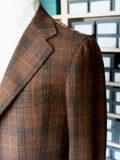 Orazio Luciano Jacket in Rust & Navy Plaid (Loro Piana)