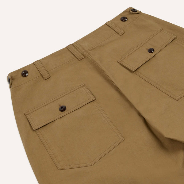 Drake's Tan Cotton Twill Fatigue Trouser