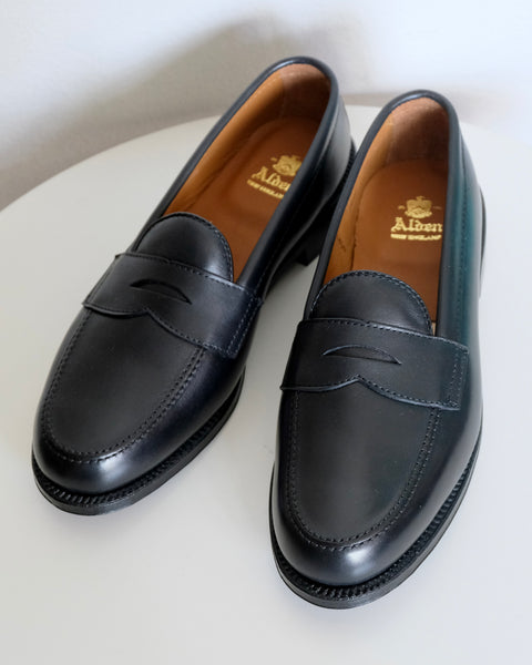 Alden Penny Loafer in Black Calf