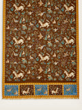 Drake's Brown Unicorn Print Wool-Silk Scarf