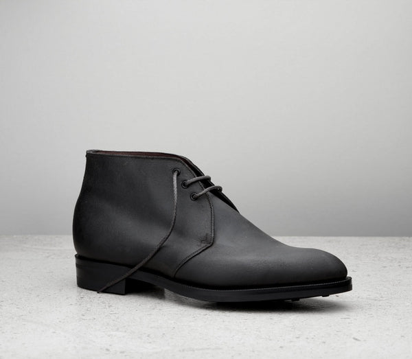 (Pre-Order) Edward Green Lanark in Coal (Black) Waxed Suede