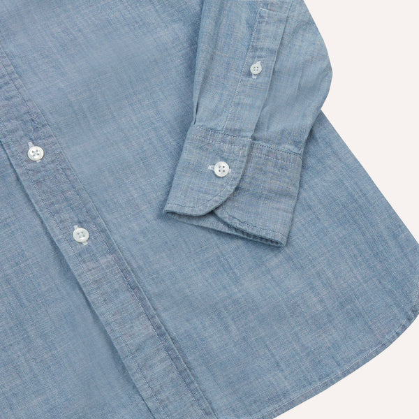 Drake's Light Blue Cotton Chambray Button-Down Shirt