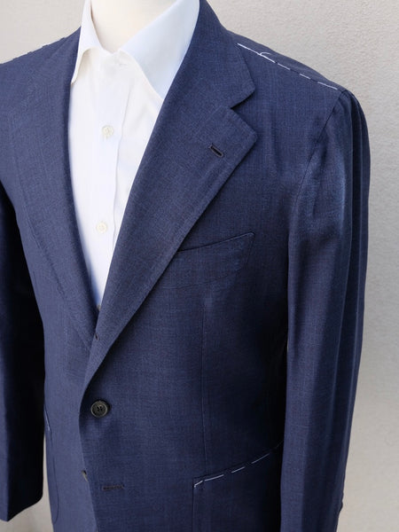 Orazio Luciano Jacket in Navy Wool/Silk/Linen (Loro Piana)