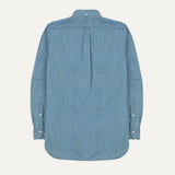 Drake's Stone Wash Cotton Chambray Button-Down Collar Popover Shirt