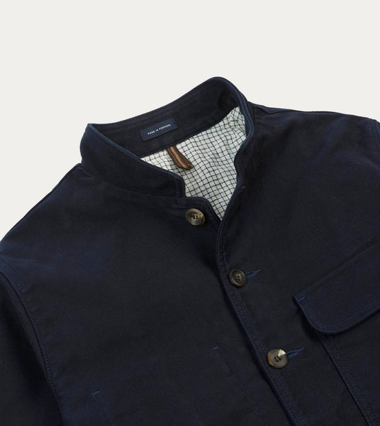 Drake's Navy Moleskin Forestière Jacket