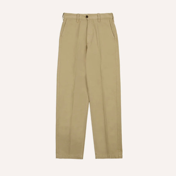 Drake's Sand Heavy Cotton Flat Front Chino