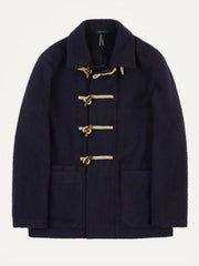 Drake's Navy Casentino Wool Short Duffle Coat