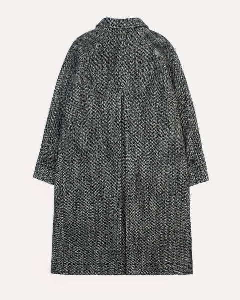 Drake's Salt and Pepper Wool Raglan Coat