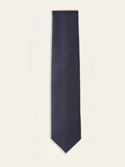 Drake's Navy Silk Twill Tipped Tie