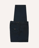 Drake's Navy Heavy Cotton Flat Front Chino