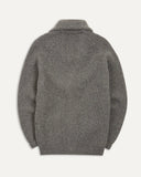 Drake's Grey Lambswool 6-Ply Shawl Collar Cardigan