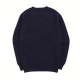 Drake's Navy Brushed Shetland Crew Neck Jumper
