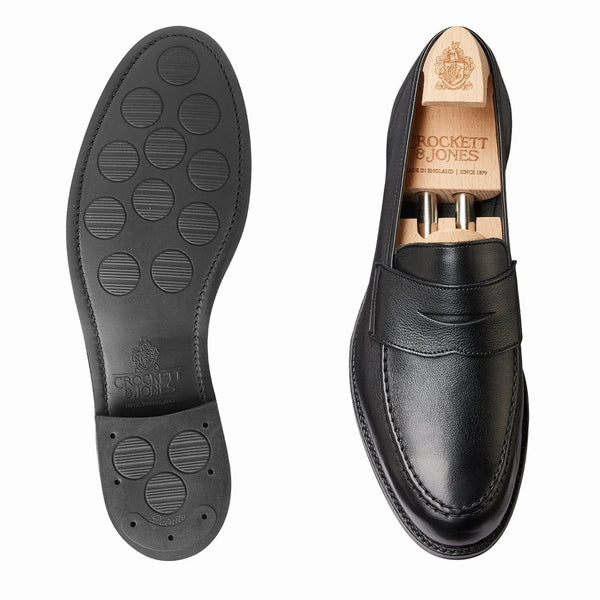 Crockett & Jones Harvard 2 Unlined Loafer in Black Milled Calf
