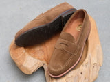 Alden Unlined Penny Loafer in Snuff Suede (City Rubber Sole)