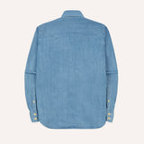 Drake's Bleach Wash Denim Two-Pocket Western Shirt