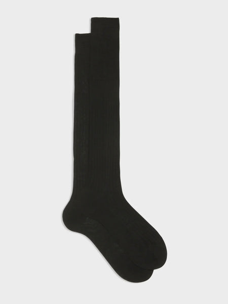 Bresciani Black Cotton Socks (Mid Calf)