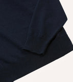 Drake's Navy Alpaca Wool Knitted Polo