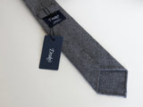 Drake's Grey Small Herringbone Wool Tie