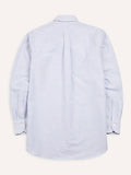 Drake's Blue Ticking Stripe Cotton Oxford Cloth Button-Down Shirt