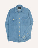 Drake's Bleach Wash Denim Two-Pocket Western Shirt