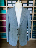 Orazio Luciano Jacket in Blue & Green Houndstooth Windowpane (Fox Brothers)