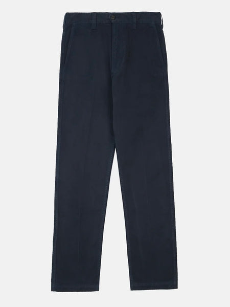 Drake's Navy Peached Flat Front Chino