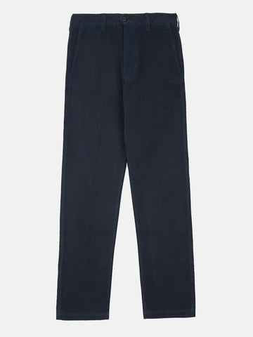 Drake's Navy Peached Flat Front Chino