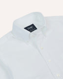 Drake's White Cotton Oxford Cloth Button-Down Shirt