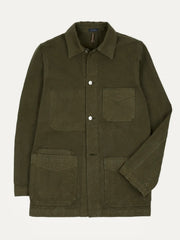 Drake's Olive Cotton Duck Canvas Five-Pocket Chore Jacket