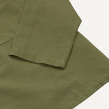 Drake's Green Vintage Cotton Spread Collar Popover Shirt